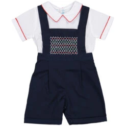 Multi-Colored Smocked Bib Overall
