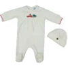 Velour Holiday Romper With Hat -Baby Clothing Store 1216nb ivory red green SET 01388.1637696800