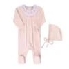 Baby Girl Velour Smocked Collar Romper W/Hat -Baby Clothing Store 1218 60419.1660844647