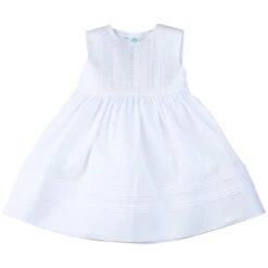 Lace And Pintucks Sleeveless Dress -Baby Clothing Store 17443WH D 2 27019.1644854896