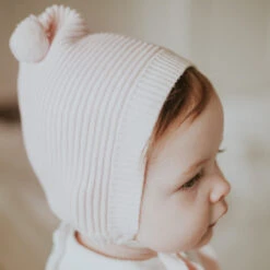 Pom Pom Ribbed Knit Bonnet -Baby Clothing Store 208 LS1 46081.1642524292