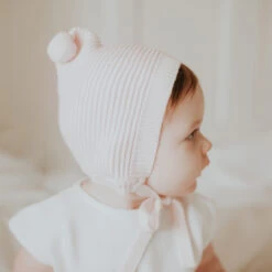 Pom Pom Ribbed Knit Bonnet -Baby Clothing Store 208 LS2 00124.1642524292