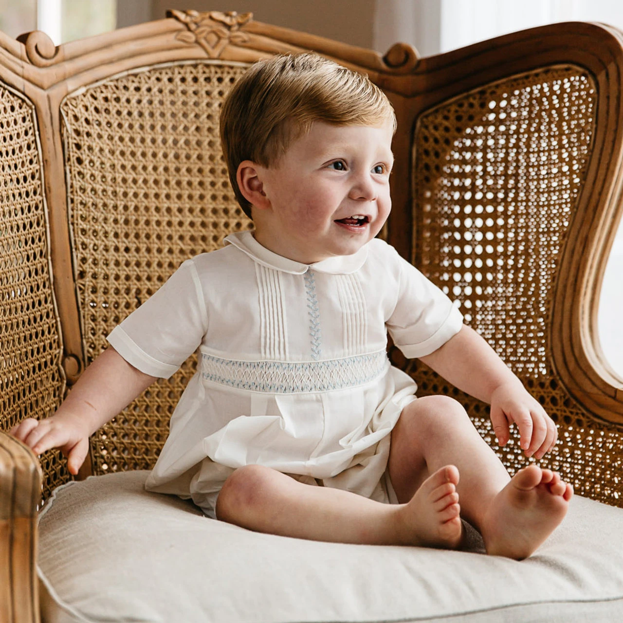 Boys Vintage Smocked Romper 6 Boys Vintage Smocked Romper - Image 4