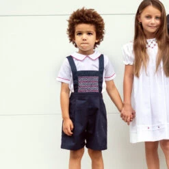 Multi-Colored Smocked Bib Overall -Baby Clothing Store 23976 LS 46603.1641418440