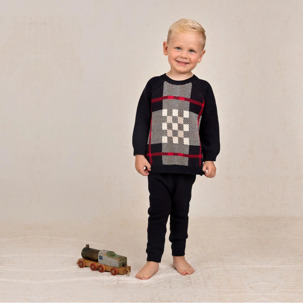 Navy Plaid Sweater Set 4 Navy Plaid Sweater Set - Image 2