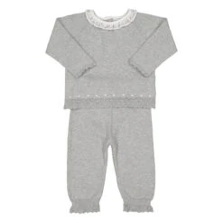 Dot Ruffle Collar Diamond Knit Set -Baby Clothing Store 4904I 85922.1536143613