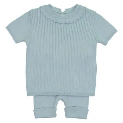 Scallop Trimmed Short Ribbed Set -Baby Clothing Store 4909 1 73702.1629309935