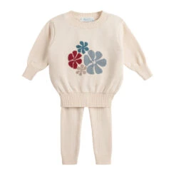 Girls Multi Floral Knit Set