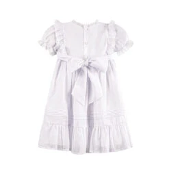 White Voile & Lace Tea Length Wedding Dress -Baby Clothing Store 6569 2 65471.1671639160