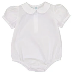 Girls White Peter Pan Collar Onesie Shirt