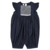 Navy Smocked Flutter Sleeve Romper -Baby Clothing Store 702N 70219.1535360395