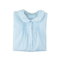 Boys Embroidered Collar Folded Daygown -Baby Clothing Store 74100BL D 01501.1641418361
