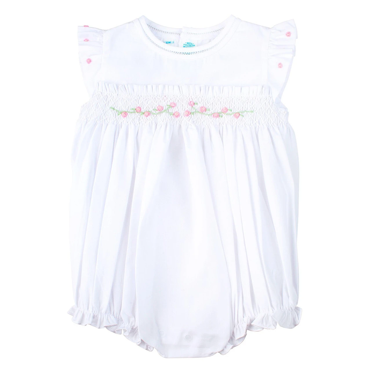 Rose Garden Collection Smocked Fly Sleeve Bubble 5 Rose Garden Collection Smocked Fly Sleeve Bubble - Image 3