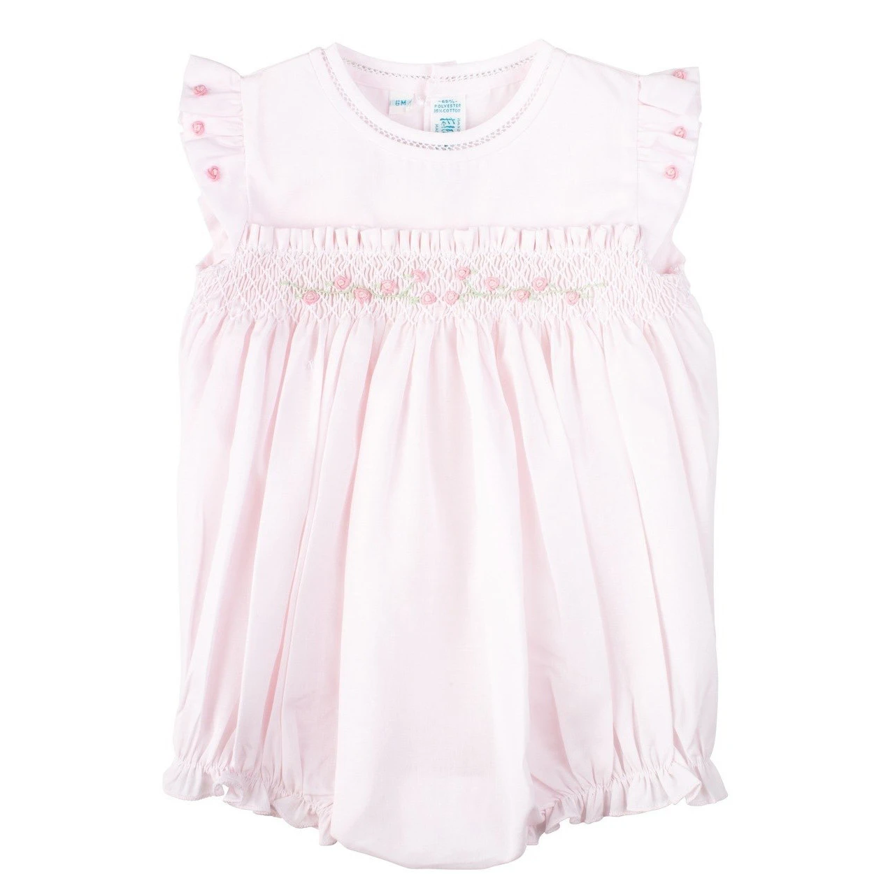 Rose Garden Collection Smocked Fly Sleeve Bubble 3 Rose Garden Collection Smocked Fly Sleeve Bubble