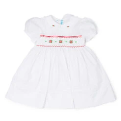 Short Sleeve Smocked Holiday Dress