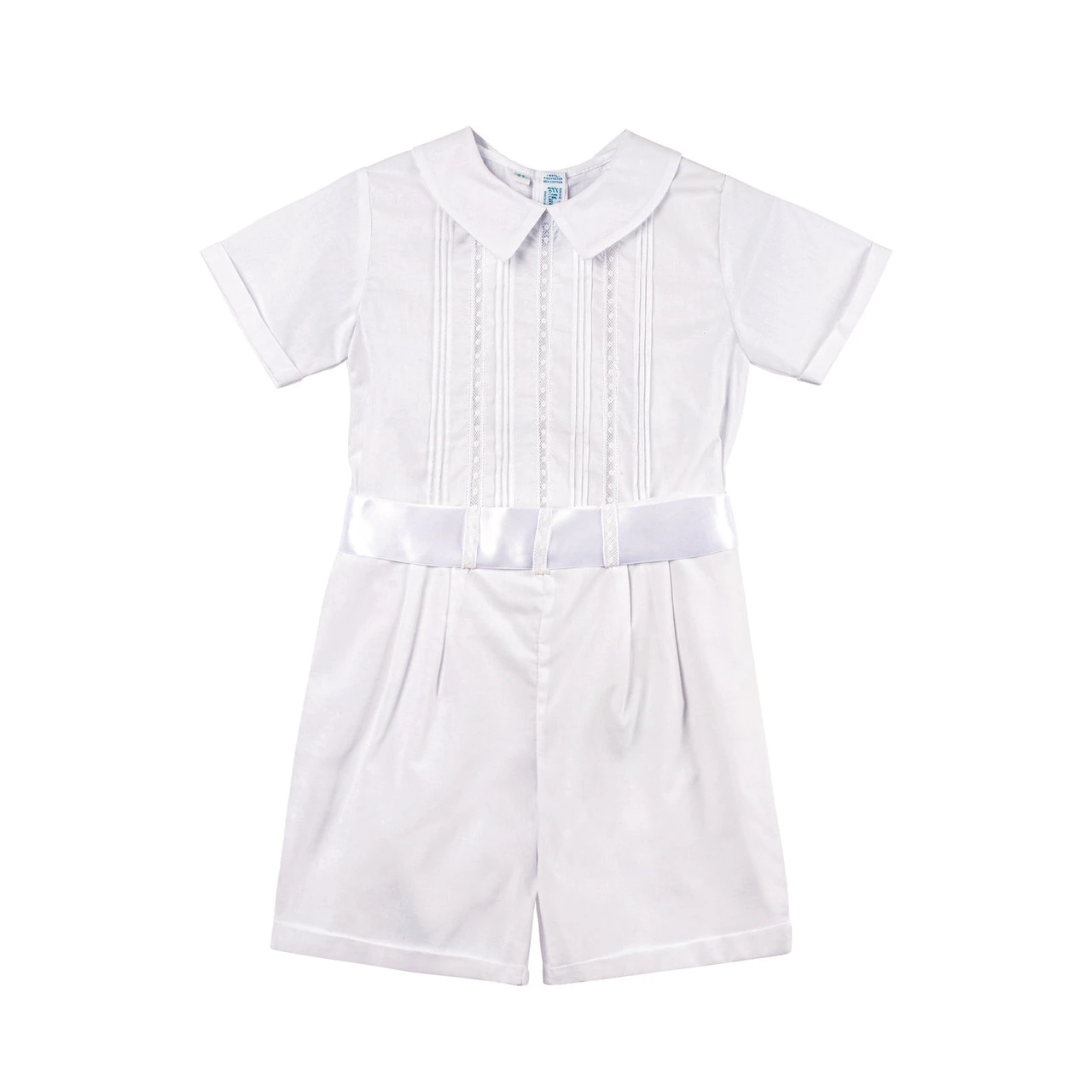 White Boys Wedding Outfit W/ Removable Sash 3 White Boys Wedding Outfit W/ Removable Sash