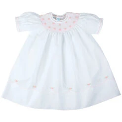 Pearl Flower Bishop Dress 9 Pearl Flower Bishop Dress -Baby Clothing Store Bishop Dress Pearls 86549WhitePink 14215.1694194685