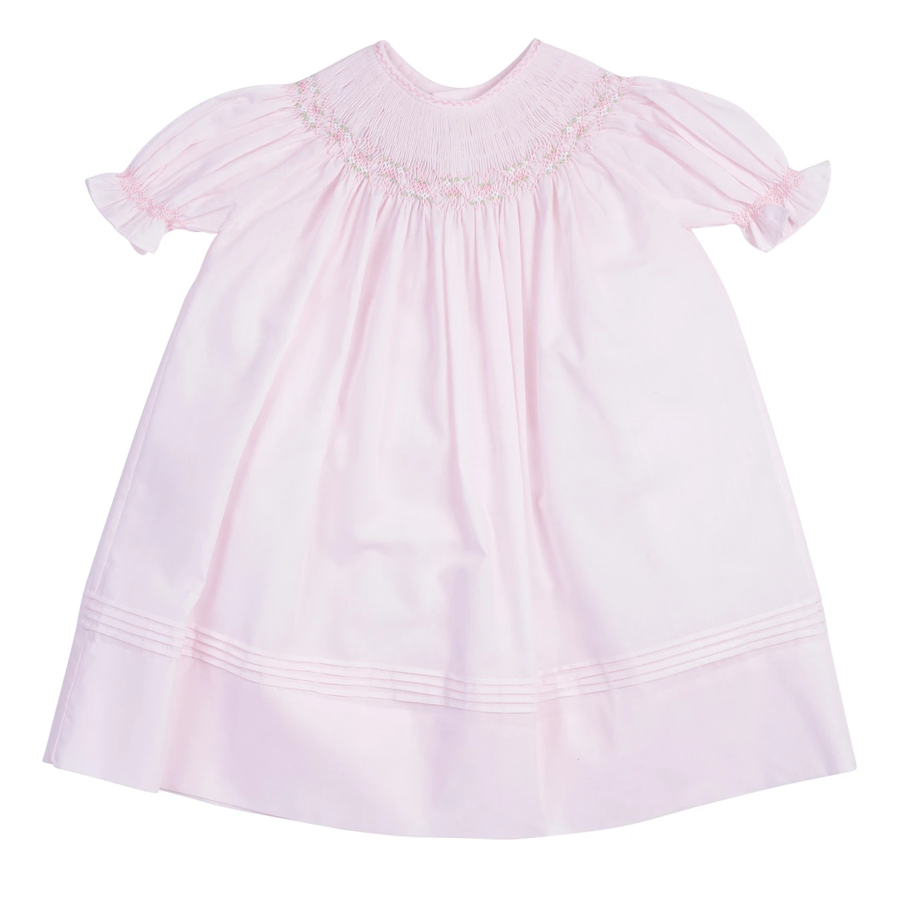 Girls Ruffle Sleeve Bishop Smocked Dress