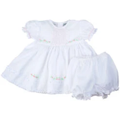 Honeycomb Smocked Ruffle Dress