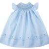 Pearl Flower Fly Sleeve Bishop Dress -Baby Clothing Store Fly Sleeve Bishop Dress Pearls 17446Blue 75937.1694194686