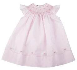 Pearl Flower Fly Sleeve Bishop Dress -Baby Clothing Store Fly Sleeve Bishop Dress Pearls 17446Pink 57120.1694194686