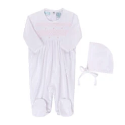 Baby Smocked Bullion Romper W/Hat -Baby Clothing Store IMG 8924 37355.1666882694