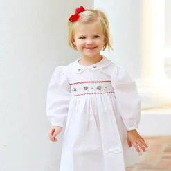 Long Sleeve Smocked Holiday Dress -Baby Clothing Store K22A5945 copy 85292.1637267559