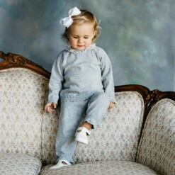 Dot Ruffle Collar Diamond Knit Set -Baby Clothing Store SINGLETARYMARIELLE 2018 4292 38681.1547630376