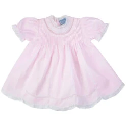 Lace Trim Embroidered Slip Dress -Baby Clothing Store Slip Dress Lace Inserts Pintucks 1606Pink 05866.1694194703