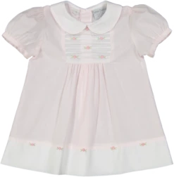 Rosebud Bib Dress -Baby Clothing Store baby pink dress 0 Front 84763.1641418915