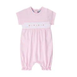 Baby Girl Smocked Flower Shortall